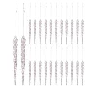 Icicle Christmas Tree Ornaments - 24X Sturdy Material, Clear Acrylic Icicles Drop Pendants,Christmas Snowflake | Shatterproof Crystal Decorations for Trees Winter Festive