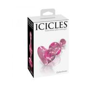 Pipedream – Plug anal en verre – Icicles N°75 – cœur – verre rose – 1 unité