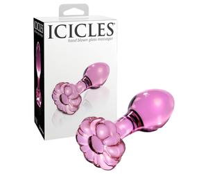 Icicles No. 48 - butin floral en verre (rose)