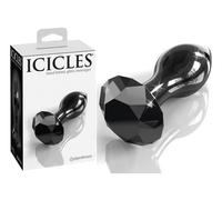 Pipedream Plug anal en verre Icicles N°78, forme conique, noir, 160 g