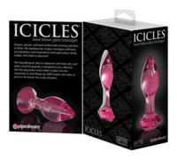 Pipedream Plug anal en verre Icicles N°79 conique Rose 1 unité