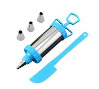 Icing Piping - Manual Cream Dispensing Tool, Reusable Cylinder - Interchangeable Nozzles, High-Pressure Plunger with Smooth Flow, Resistant Finish - for Biscuits & Royal Icing