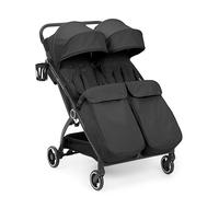 Ickle Bubba Aries Double Max Poussette à pliage automatique (gris graphite) - Poussette jumelle fine et légère de 10,5 kg, pliable à une main, sièges réglables, pare-soleil ventilés, housse de pluie