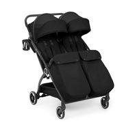 Ickle Bubba Aries Double Max Poussette à pliage automatique (Noir) - Poussette jumelle fine et légère de 10,5 kg, pliable à une main, sièges réglables, pare-soleil ventilés, housse de pluie