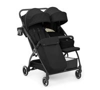Ickle Bubba Aries Double Prime Poussette à pliage automatique (Noir) - Poussette double légère de 10,5 kg, pliable à une main, sièges réglables, housse de pluie, repose-pieds, porte-gobelet et