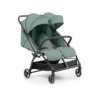 Ickle Bubba Aries Poussette double auto-pliable (vert sauge) - Poussette jumelle fine et légère de 10,5 kg, pliage automatique à une main, sièges réglables, pare-soleil ventilés, housse de pluie