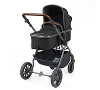 Ickle Bubba Cosmo 3-en-1 i-Size Travel System - siège auto Stratus inclus, inclinaison multi-positions, roues tout-terrain - de la naissance à 22 kg (Gunmetal/Noir/Tan)