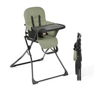Ickle Bubba Flip Magic Chaise haute pliable (vert sauge) - Convient aux pesant jusqu'à 15 kg, harnais de sécurité à 5 points, plateau amovible, pliage rapide d'une seule main, design compact et fin
