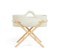 Ickle Bubba Panier Moïse et Support Pliable Nova Crochet - Convient dès la Naissance jusqu'à 9 kg, Compact et léger, Comprend Un Matelas Moelleux, idéal pour Les Siestes à la Maison (Nuage/Pin)