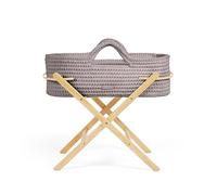 Ickle Bubba Panier Moïse et Support Pliable Nova Crochet - Convient dès la Naissance jusqu'à 9 kg, Compact et léger, Comprend Un Matelas Moelleux, idéal pour Les Siestes à la Maison (Fauve/Pin)