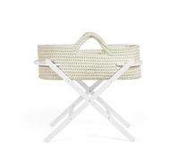 Ickle Bubba Panier Moïse et Support Pliable Nova Crochet - Convient dès la Naissance jusqu'à 9 kg, Compact et léger, Comprend Un Matelas Moelleux, idéal pour Les Siestes à la Maison (Nuage/Blanc)