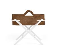 Ickle Bubba Panier Moïse et Support Pliable Nova Crochet - Convient dès la Naissance jusqu'à 9 kg, Compact et léger, Comprend Un Matelas Moelleux, idéal pour Les Siestes à la Maison (Moka/Blanc)