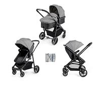 Ickle Bubba Star Poussette 2 en 1 - Convient de la naissance à 15 kg (env. 3 ans*), siège convertible, pliage à une main, auvent UPF 50+, panier spacieux et roues durables (gris sidéral)