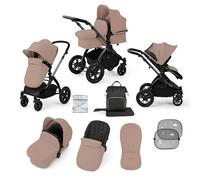 Ickle Bubba Stomp Luxe Poussette 9 pièces - De la naissance à 22kg (env. 4 ans) - Poussette pliable légère avec roues anti-crevaison Accessoires inclus (Désert/Noir, Châssis Noir)
