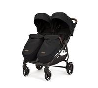 Ickle Bubba Venus Max Poussette double - Convient de la naissance à 15 kg (environ 3 ans), compacte, légère, pliable, comprend 2 chauffe-pieds matelassés et une housse de pluie (Noir)