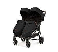 Ickle Bubba Venus Max Poussette double - Convient de la naissance à 15 kg (environ 3 ans), compacte, légère, pliable, comprend 2 chauffe-pieds matelassés et une housse de pluie (Noir)