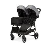 Ickle Bubba Venus Prime Poussette Double - Naissance à 15 kg (environ 3 ans), poussette double légère et pliable avec cocon pour nouveau-né, 2 chauffe-pieds matelassés et habillage pluie (Gris)