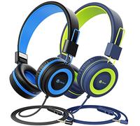iClever 2 Pack Casque Audio Enfant, Ecouteurs Enfants Filaire, Bandeau Réglable avec 85/94 DB Volume Limité, Ecouteurs Pliable Enfants pour l'Ecole, Voyage