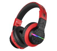 iClever BTH12 Casque Bluetooth sans Fil Enfant 85H Travail pour Voyages | SafeSound Tech Lumières LED Colorées, son stéréo, Connecteur Type-C, Câble AUX, Casque Enfant Circum-Auriculaire Résistant