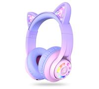 iClever BTH13 Casque Audio Enfant Bluetooth Oreilles de Chat Éclairage LED