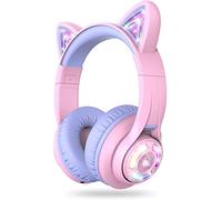iClever BTH13 Casque Audio Enfant Bluetooth Oreilles de Chat Éclairage LED