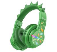 iClever Casque Audio Enfant Bluetooth sans Fil avec Microphone, Lumières LED Colorées, Volume Limité 74/85dBA, 85 Heures de Travail, Bluetooth 5.2, Micro Intégré BTH12, Vert foncé