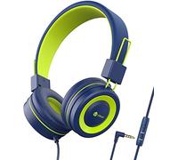 iClever Casque Audio Enfant, Casque Filaire pour Enfants, Serre-Tête Ajustable, Son stéréo, Fils Pliables Démêlés, Prise Auxiliaire 3.5 mm, 85/94 DB Volume Limité, Casque pour Enfants