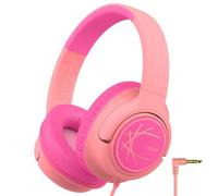 iClever Casque Filaire pour Enfants, garçons et Filles, Limite de Volume de sécurité 85 dBA, Son stéréo, Pliable et réglable, Casque pour Enfants, Prise Jack 3,5 mm pour école/Voyage/Tablette/PC