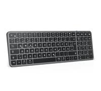 iClever Clavier Bluetooth Mac sans fil multi-appareils avec commutateur facile pour jusqu'à 3 appareils, pour PC, Windows, Mac, Chrome OS, Android, iPad OS, disposition QWERTZ allemande