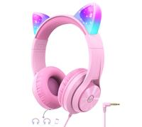iClever HS20 Casque Audio Enfant Oreilles de Chat avec Éclairage LED Voyage