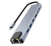 iClick - Concentrateur (hub) - 7-in-1, USB-C, dual 4K display - 2 x SuperSpeed USB 3.0 + 2 x USB-C + 1 x Ethernet 1 GigabitEthernet + 2 x HDMI - de bureau