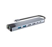 iClick - Concentrateur (hub) - 7-in-1, USB-C, dual 4K display - 2 x SuperSpeed USB 3.0 + 2 x USB-C + 1 x Ethernet 1 GigabitEthernet + 2 x HDMI - de