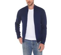 iClosam Cardigan en Tricot épais pour Homme avec Fermeture éclair et col Montant Pull, Bleu, XL
