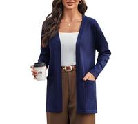 iClosam Gilet Femme Long Tricot Ouverte Devant Tricot Décontracté Veste Femme Manches Longues Cardigan Léger Long Femme