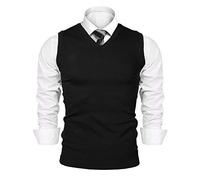 iClosam Pull sans Manche Homme Tricot Gilet Homme, Noir, M - Noir - M