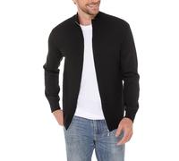 iClosam Pull Tricoté en Maille Torsadée Homme Rayures Nervuré Sweater Laine Hommes à col Officier avec Zippé Classique Encolure