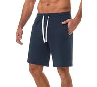 iClosam Short Sport Homme 100% Coton Shorts Court Casual Bermudas Respirant Cordon Ajustable de Fitness Jogging Gym Beach