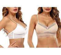 iClosam Soutien Gorge Dos Nu Invisible Sexy Soutien Gorge sans Armature Femme en U Brassiere Bas du Dos Femme Dentelle Petite Poitrine S-XXL