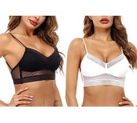 iClosam Soutien-Gorge Femme Dos Nu Invisible Dentelle Lingerie Dos Bas en U Brassière Femme Deep V Bra Dos Nu Invisible