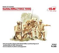 ICM 035563-1/35 WWII Gurkha rifels, 4 Figurines en Plastique modèle Kit