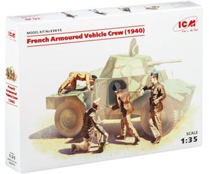 ICM 035615 - Kit de modélisation en Plastique - 1/35 WWII - Équipage français de Voitures blindées