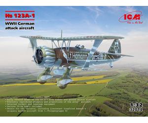 ICM 32014 - 1:3 2 Hs 123A-1, WWII Allemand Attaque Avion (100% Neuf Molds) -