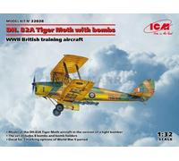 ICM 32038 MAQUETTE DH. 82A TIGER MOTH WITH BOMBS, WWII BRITISH TRAINING AIRCRAFT