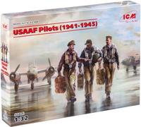 ICM 32104 USAAF Pilots (1941-1945) (3 Figurines, Gris