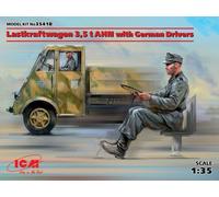 ICM 35418 Kit Vari Camion Militaire 3,5 t 1/35 Conducteurs Allemands AHN