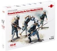 ICM Figurine 35696 Infanterie française dans masques à gaz 1918