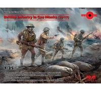 ICM 35703 1/35 Infanterie Britannique En Masques À Gaz (1917) (4 Figurines)
