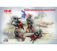 ICM 35705 1/35 French Infantry On The March (1914) (4 Figurines) (100% New