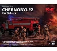 Chernobyl2. Fire Fighters(ac-40-137a Firetruck&4figur&diora Base W.backgrou - 1:35e -