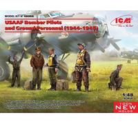 ICM 48088 - Lot De Figurines Avion Soldats Bomber USAAF 1:48 (1944-1945)